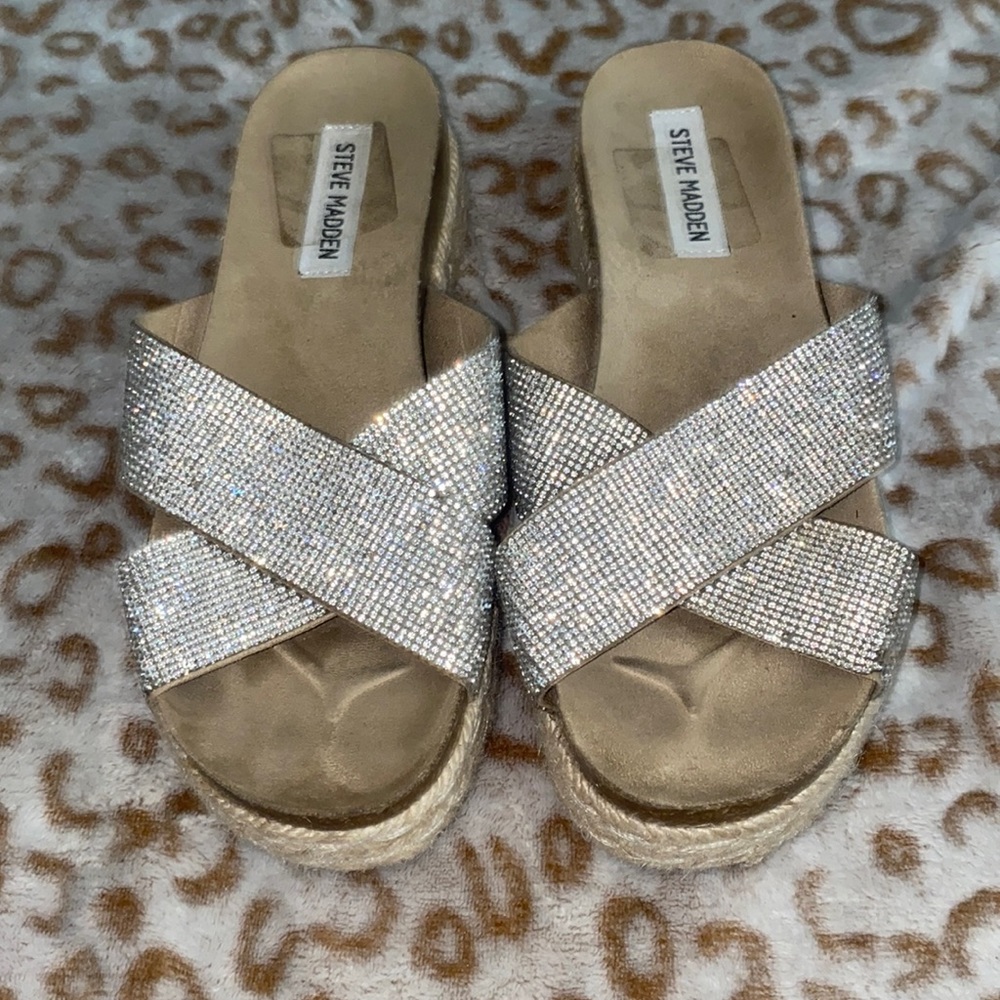 Steve Madden Rhinestone Platform Sandals
